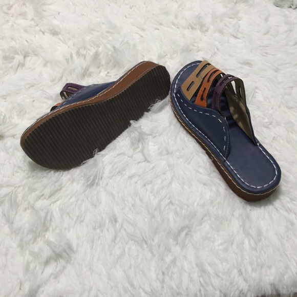 Casual Blue Wedge Sandal - Picture 3 of 6